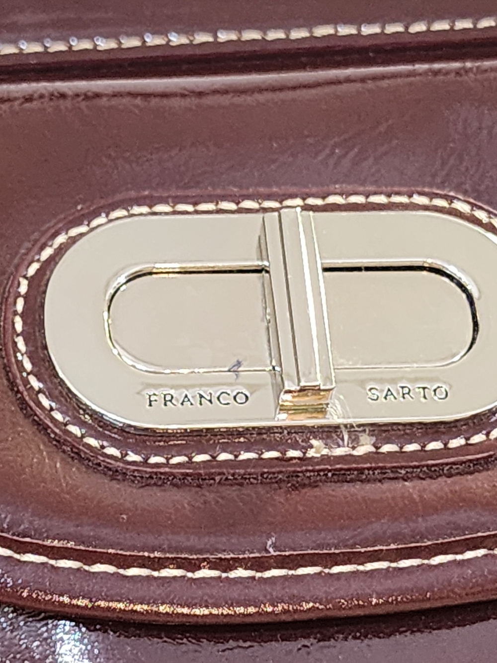 Franco Sarto Patent Leather Satchel in Deep Burgundy - Picture 3 of 14